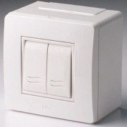ДКС 10001B Коробка в сборе с 2-клавишным выключателем, коричневая DKC