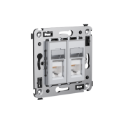 ДКС 4404364 Компьютерная розетка RJ-45 в стену, кат5e двойная экранированная,Avanti, Закаленная сталь DKC