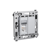 ДКС 4404463 Компьютерная розетка RJ-45 в стену, кат5e одинарная,Avanti,Закаленная сталь DKC