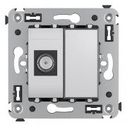 ДКС 4404503 Розетка TV оконечная в стену, Avanti, Закаленная сталь DKC