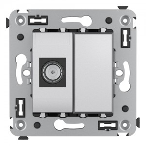 ДКС 4404503 Розетка TV оконечная в стену, Avanti, Закаленная сталь DKC