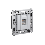 ДКС 4404543 USB зарядное устройство в стену, Avanti, Закаленная сталь DKC