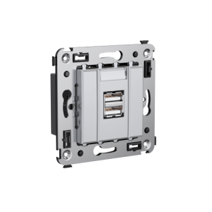 ДКС 4404543 USB зарядное устройство в стену, Avanti, Закаленная сталь DKC