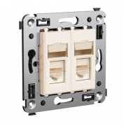 ДКС 4405364 Компьютерная розетка RJ-45 в стену, кат5e двойная экранированная,Avanti, Ванильная дымка DKC
