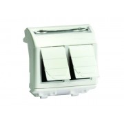 ДКС 76459B Комроз двойная RJ45 кат5e экран, 8P8C, Brava, белая, 2мод DKC