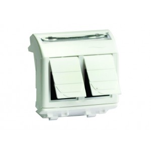 ДКС 76656B Комроз двойная RJ45 кат5e, Brava, белая, 2мод DKC