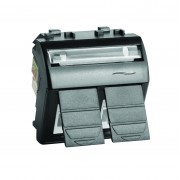 ДКС 77122N Телроз двойная RJ12, 6P6C, Brava, черн, 2мод DKC
